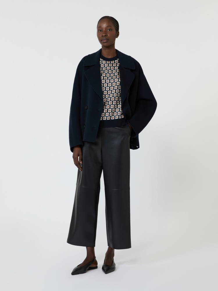 Printed silk and woollen yarn jumper - ULTRAMARINE - 1