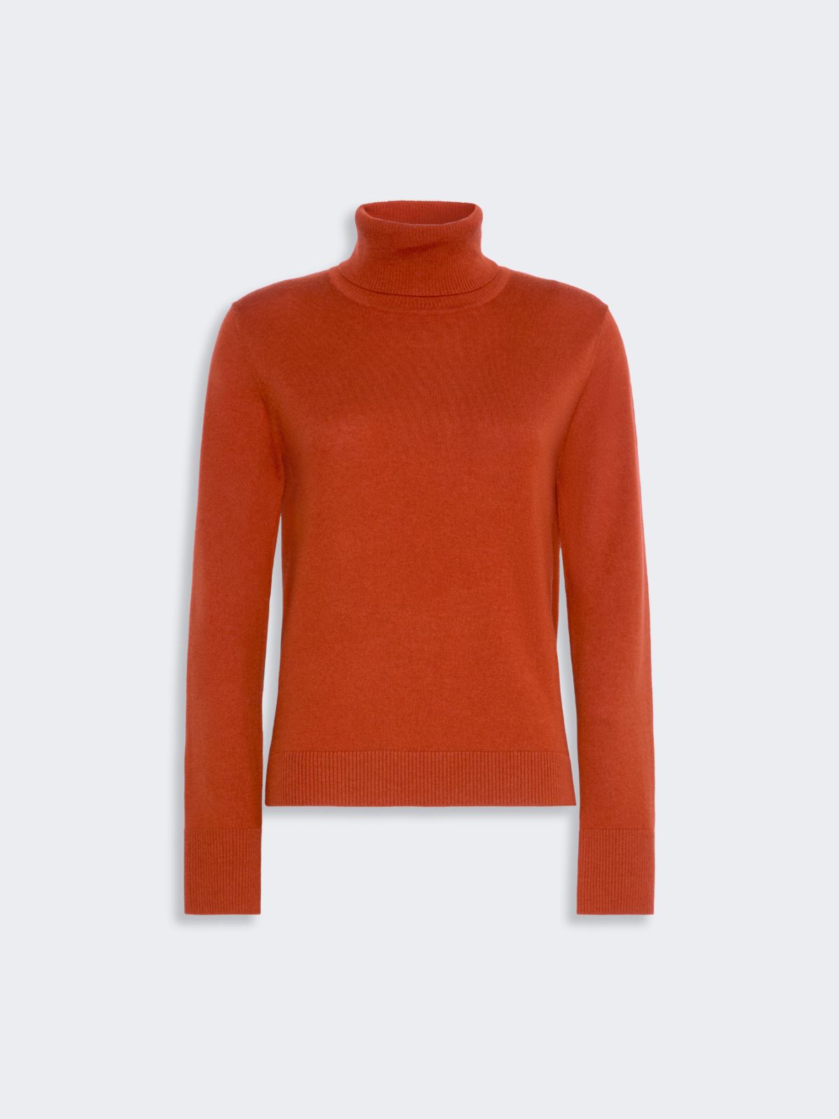 Wool polo-neck sweater with branded patch detail - ORANGE - Max Mara - 5