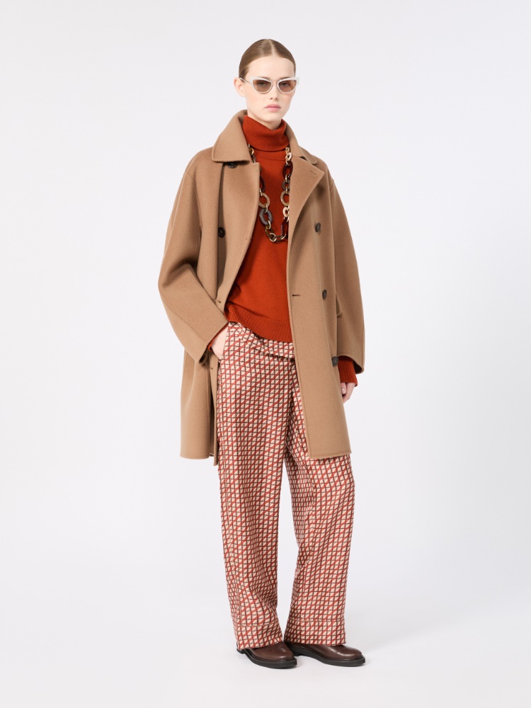 Wool polo-neck sweater with branded patch detail - ORANGE - Max Mara