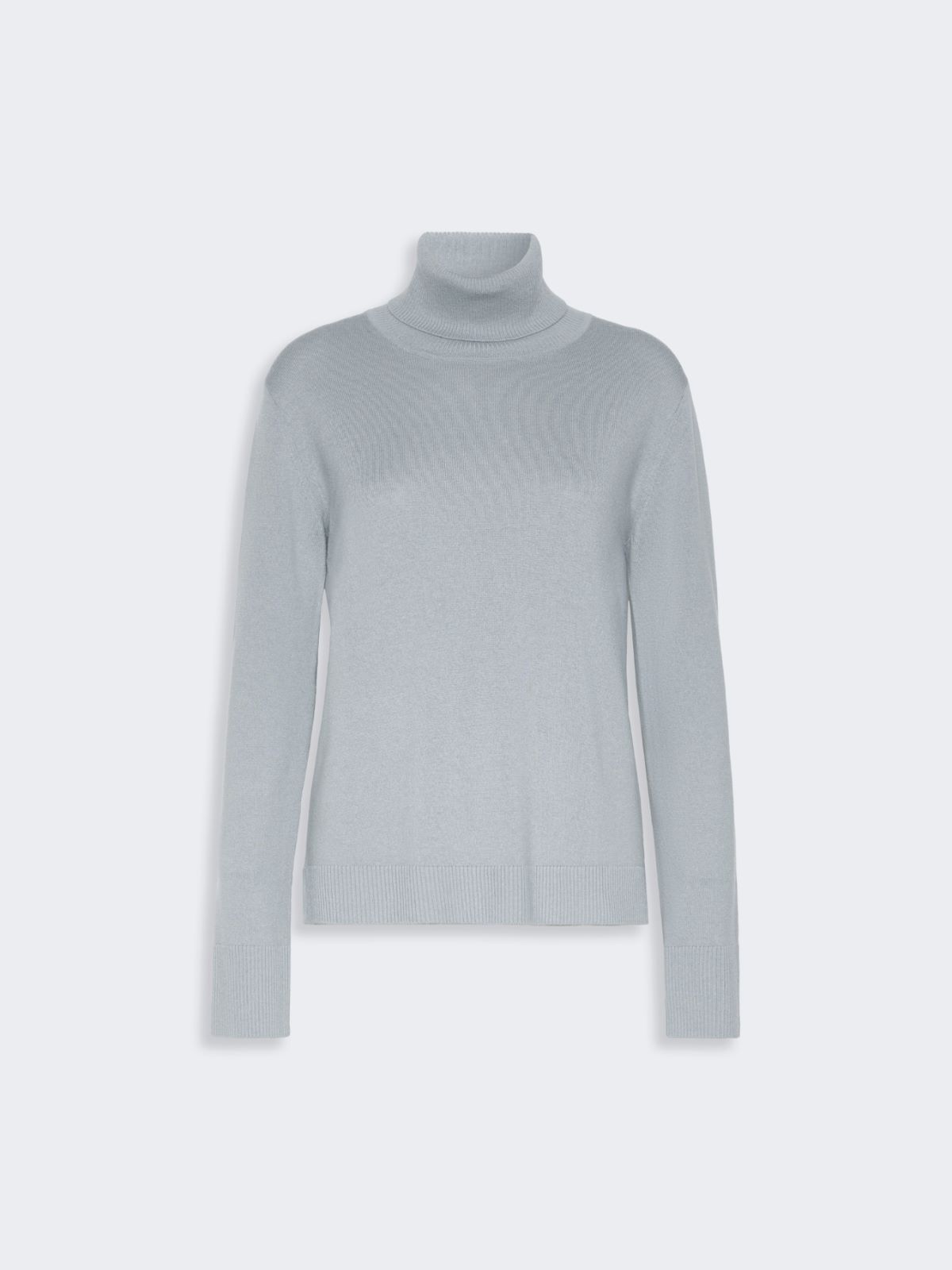 Wool polo-neck sweater with branded patch detail - LIGHT BLUE - Max Mara - 5