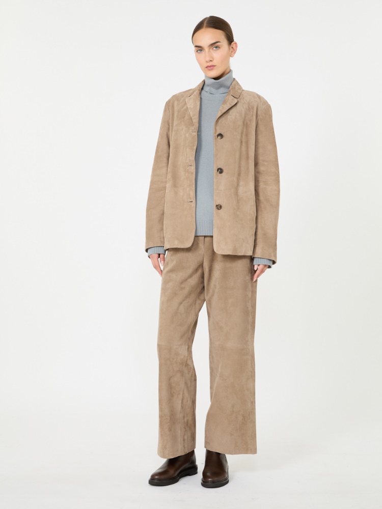 Wool polo-neck sweater with branded patch detail + LIGHT BLUE - Max Mara