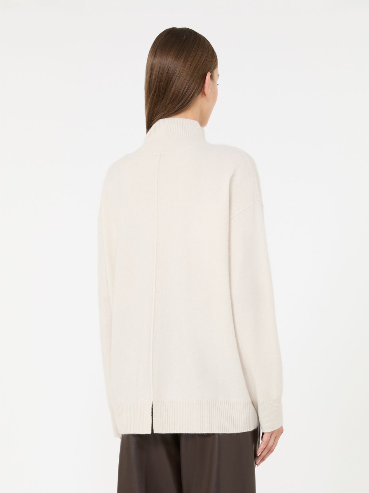 Brushed wool polo-neck sweater - SAND - Max Mara - 3