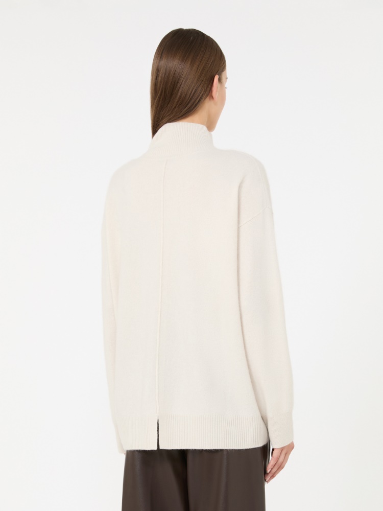 Brushed wool polo-neck sweater - SAND - Max Mara - 3