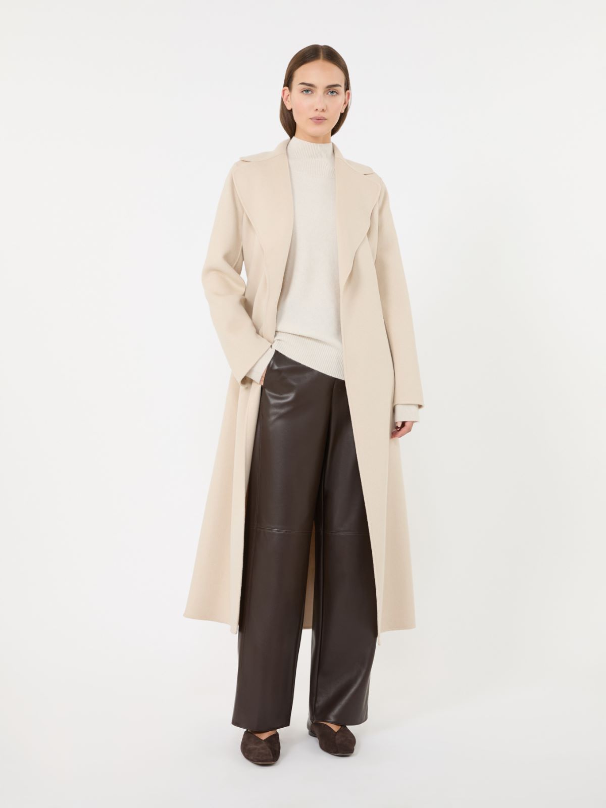 Brushed wool polo-neck sweater - SAND - Max Mara