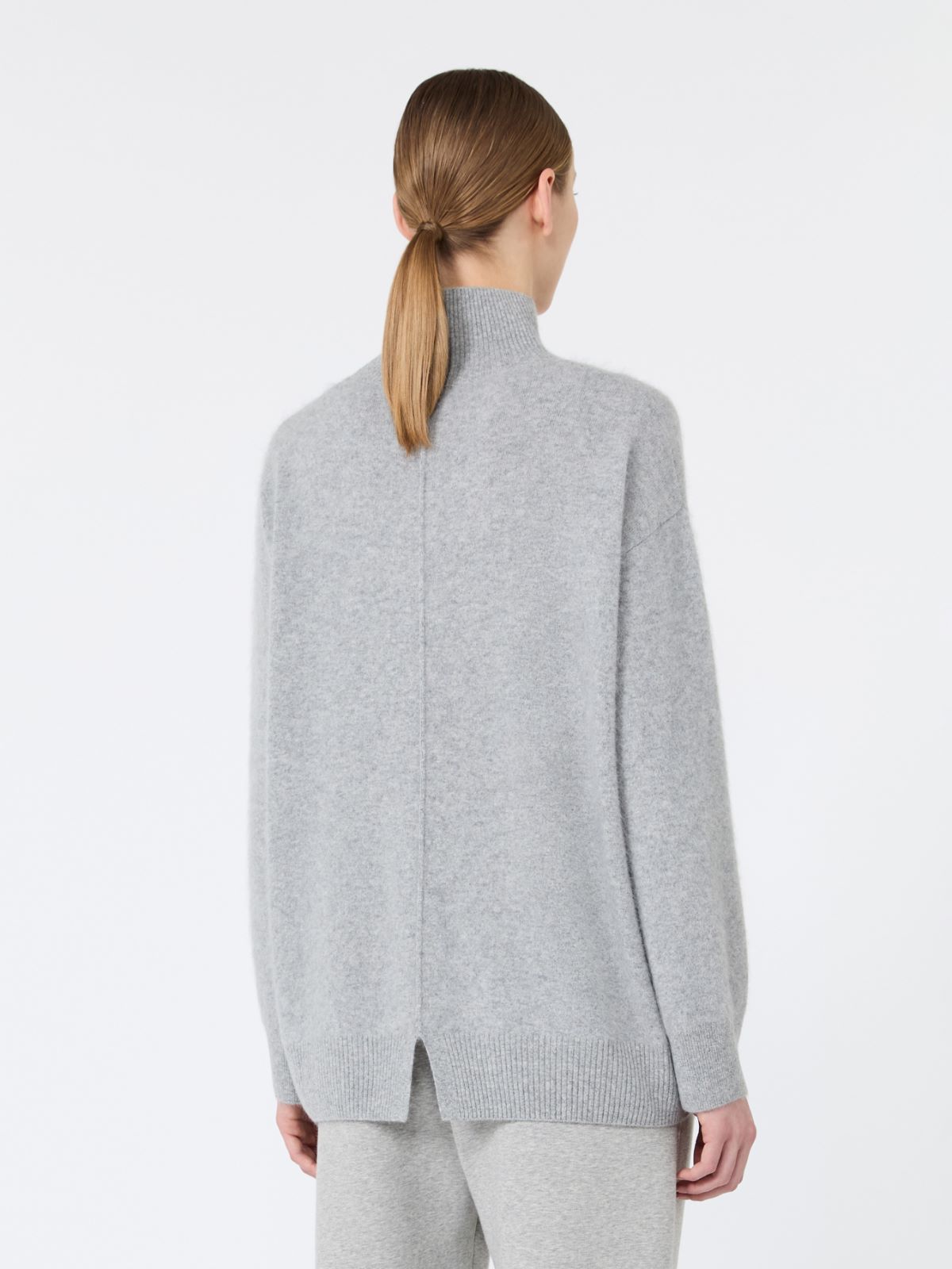 Brushed wool polo-neck sweater - MEDIUM GREY - Max Mara - 3
