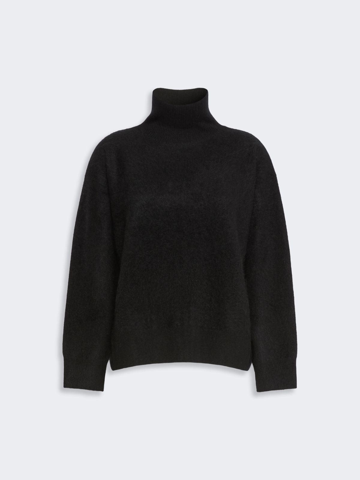 Brushed wool polo-neck sweater - BLACK - Max Mara - 4