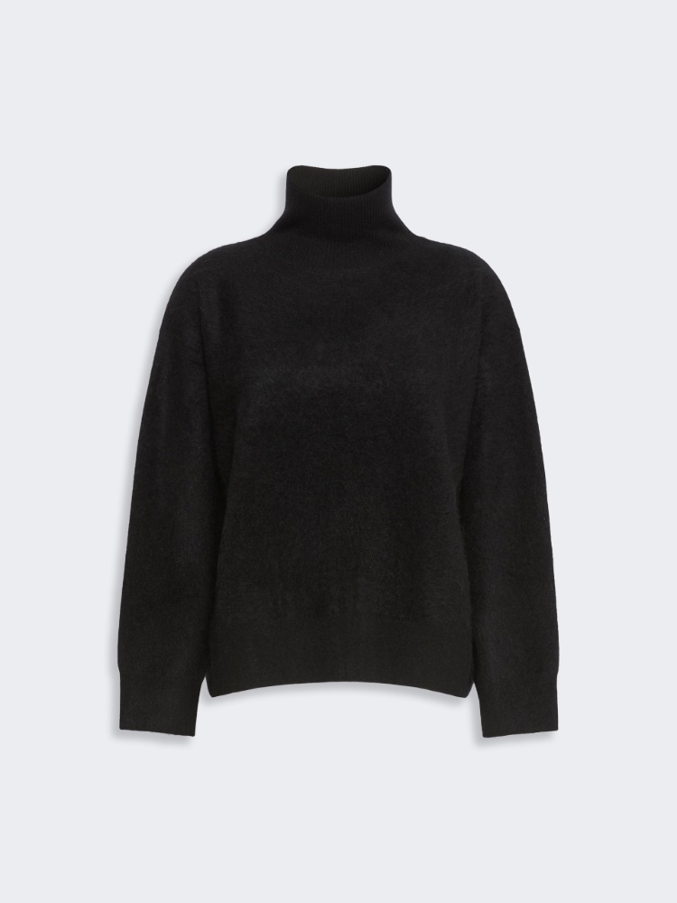 Brushed wool polo-neck sweater - BLACK - Max Mara - 4