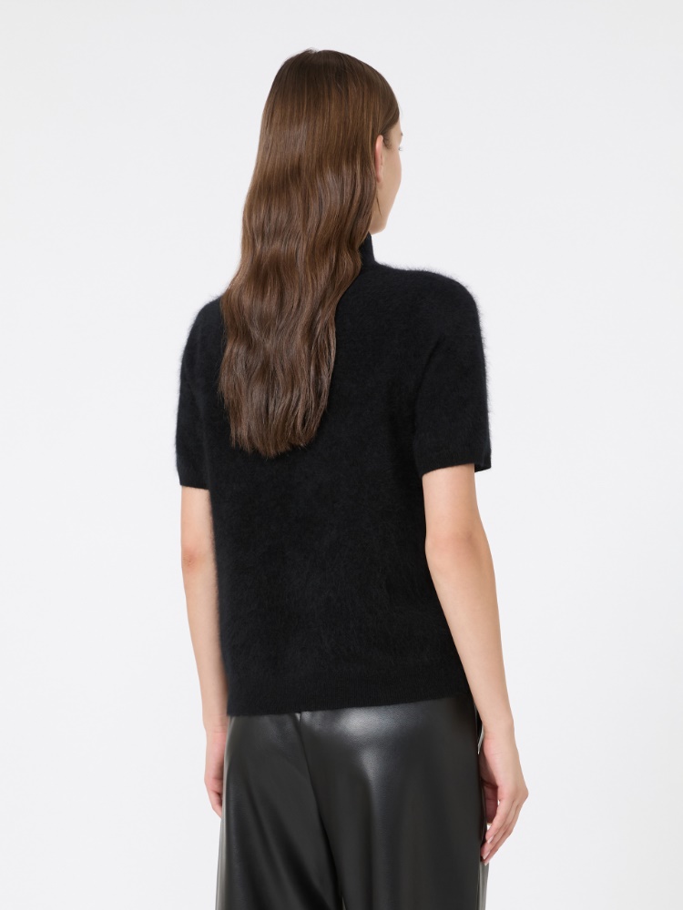 Brushed wool yarn polo-neck sweater - BLACK - Max Mara - 3