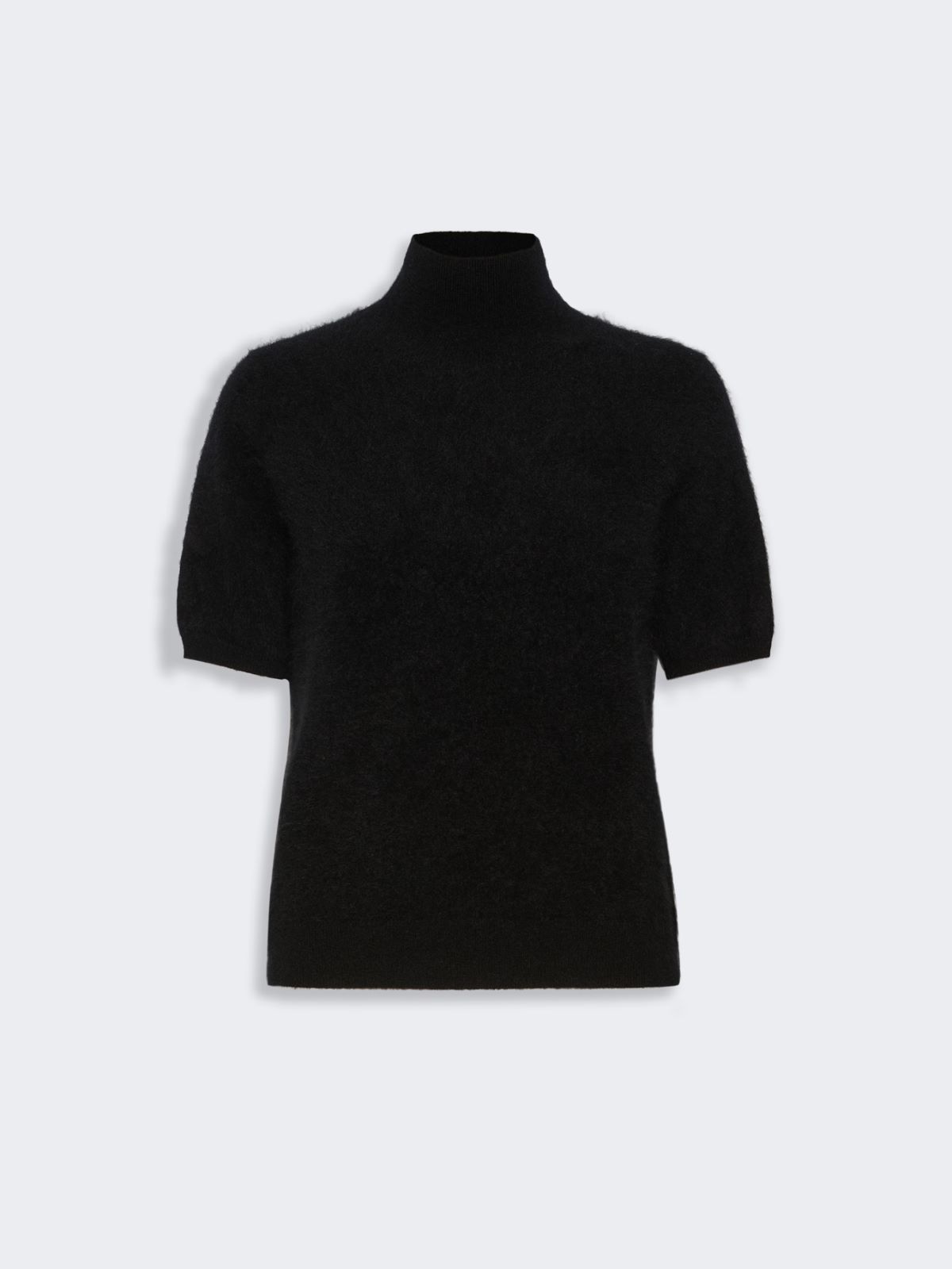 Brushed wool yarn polo-neck sweater - BLACK - Max Mara - 4