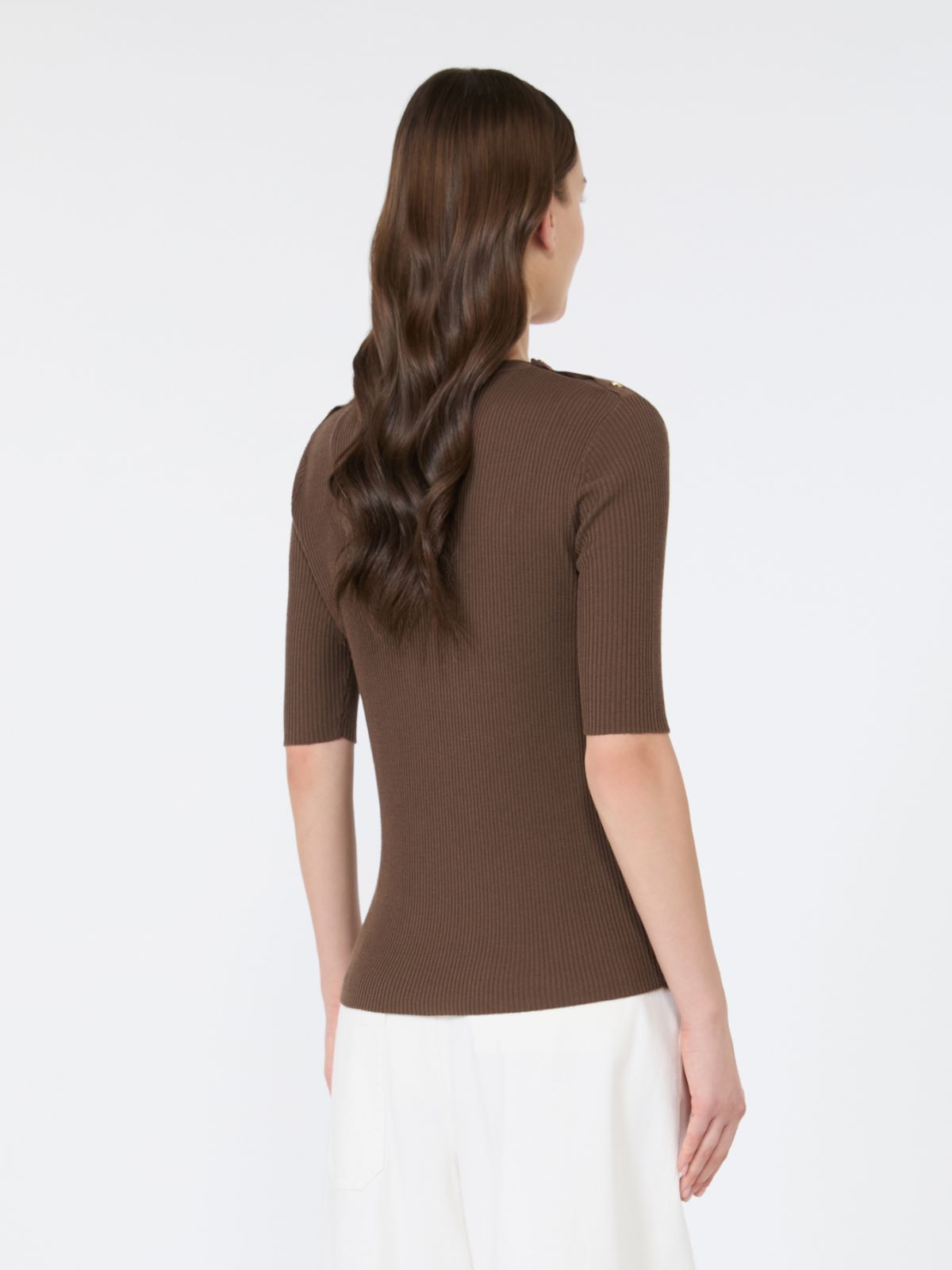 리비에라 버진울 탑 - BROWN - Max Mara - 3