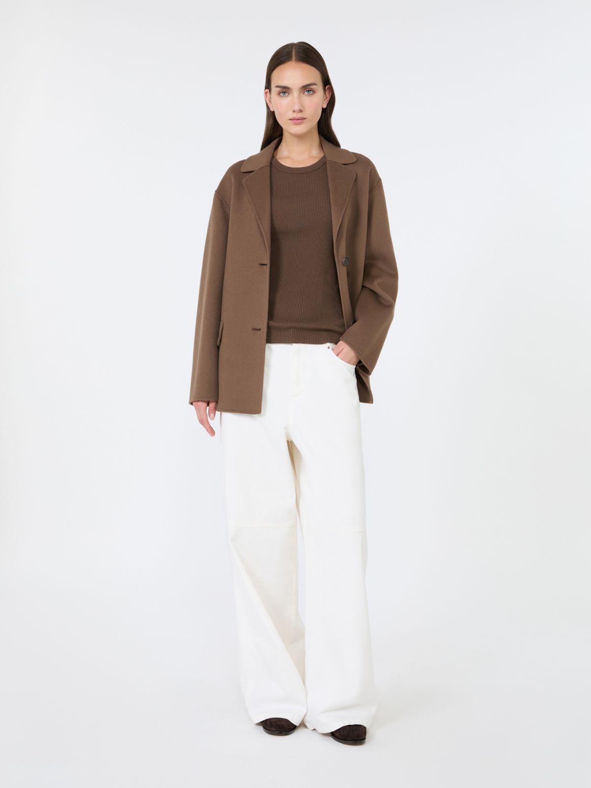 리비에라 버진울 탑 - BROWN - Max Mara