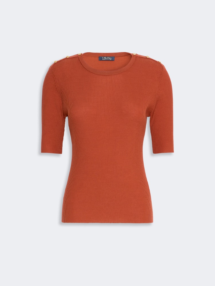 Ribbed woollen yarn jumper - ORANGE - 4