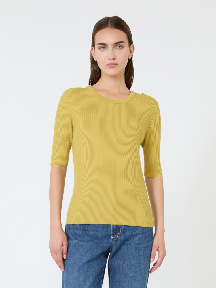 Ribbed woollen yarn jumper - YELLOW - 2