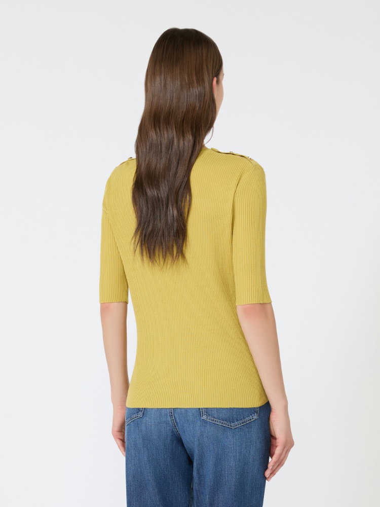 Ribbed woollen yarn jumper - YELLOW - 3