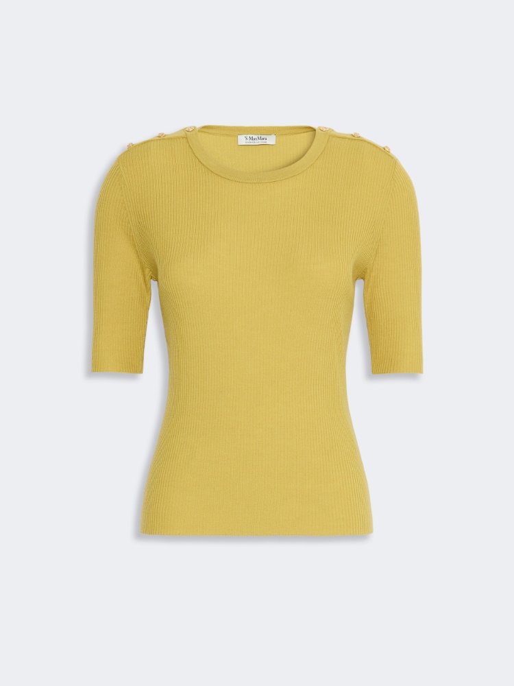 Ribbed woollen yarn jumper - YELLOW