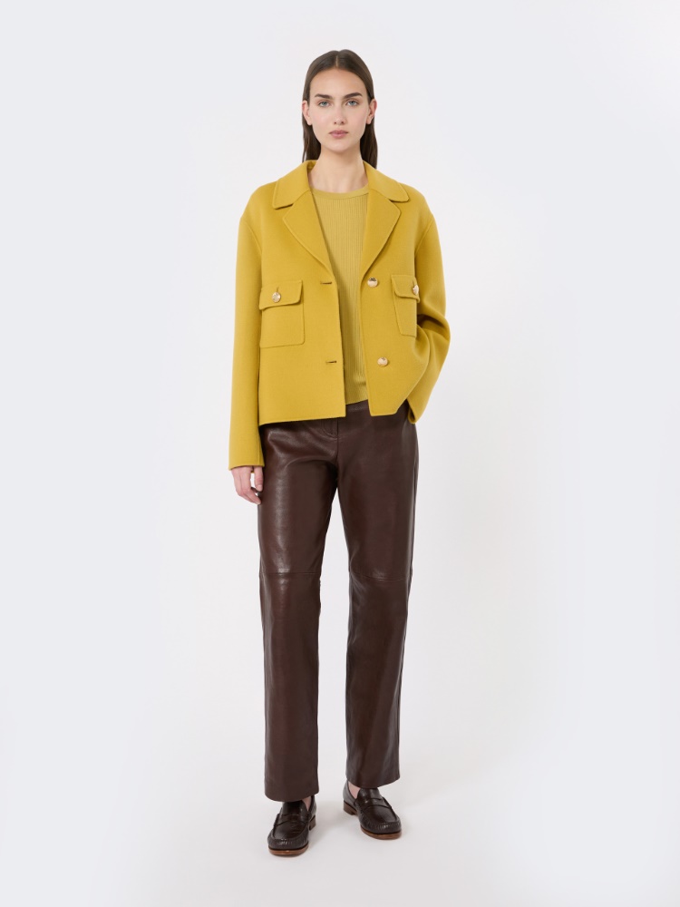 Ribbed woollen yarn jumper - YELLOW - 1