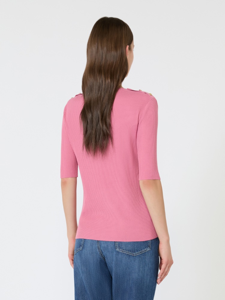 Ribbed woollen yarn jumper - PINK - 3