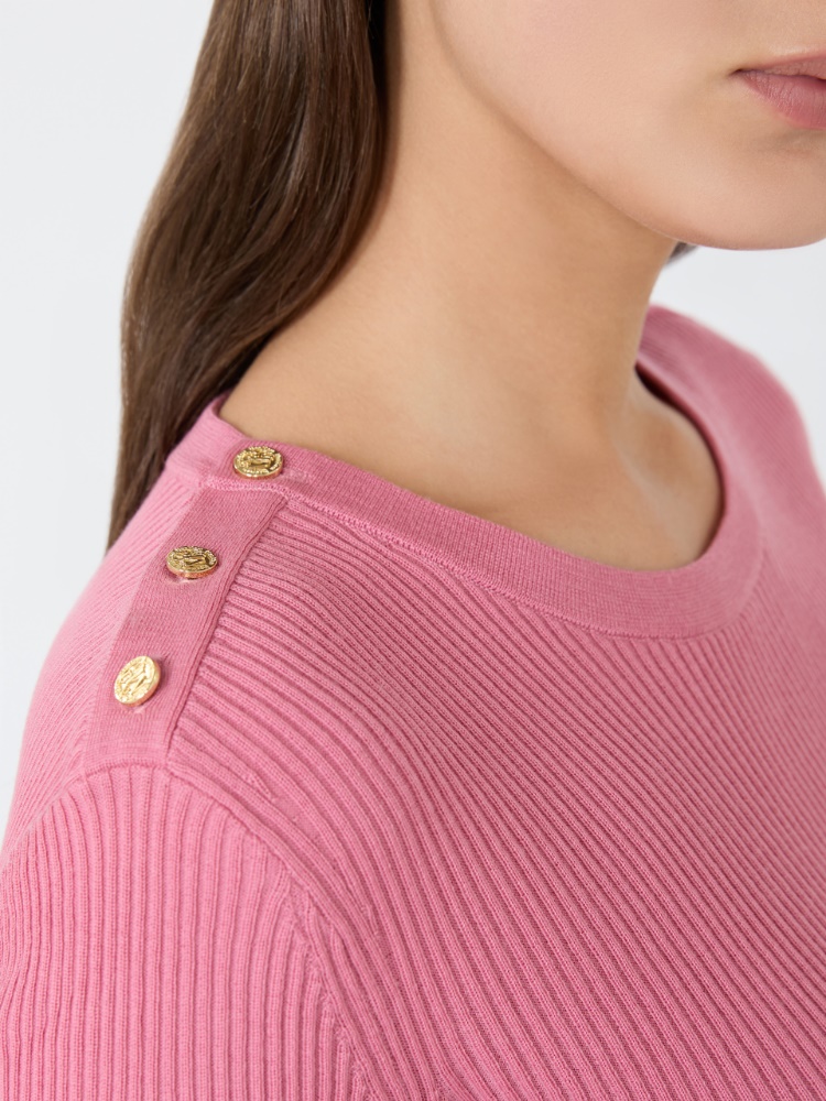 Ribbed woollen yarn jumper - PINK - 4