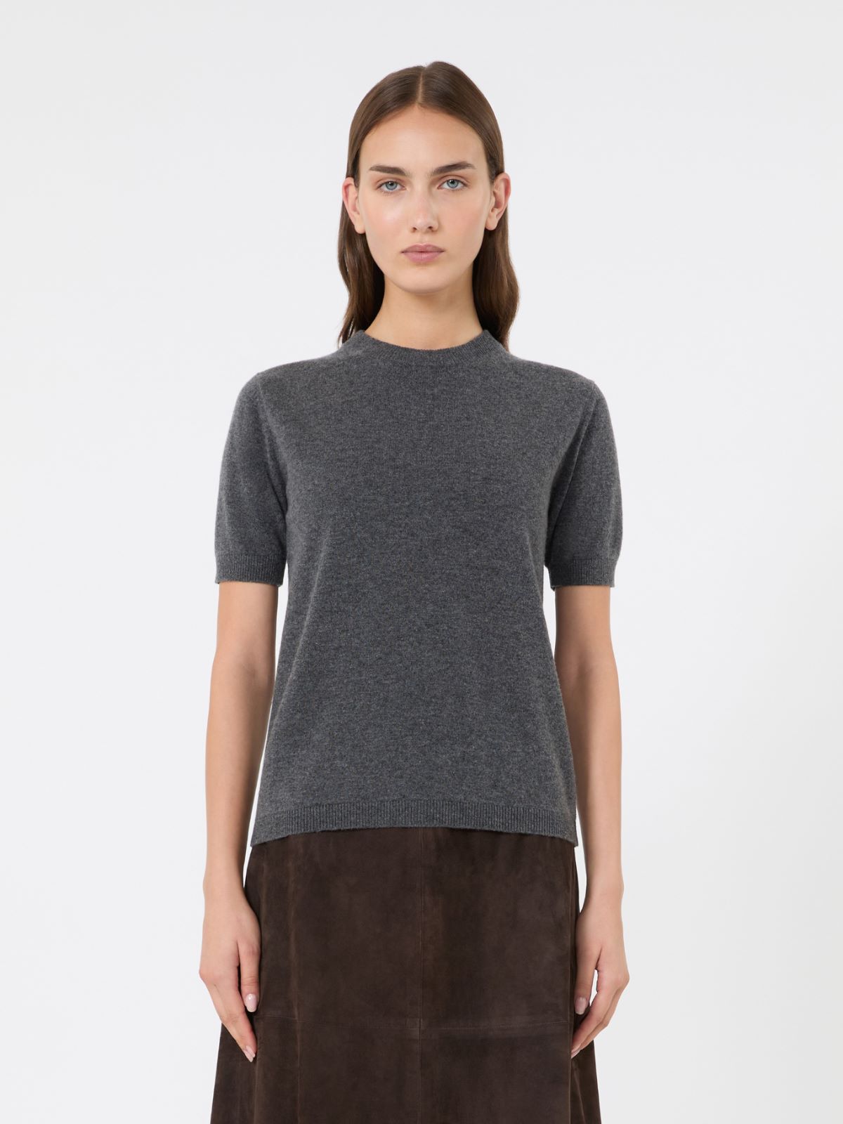 Regular wool and cashmere sweater - MEDIUM GREY - Max Mara - 2