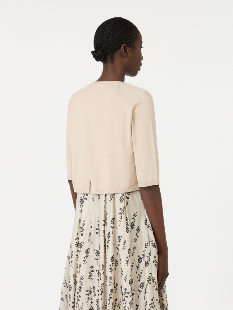Cotton, silk and cashmere shrug - NATURAL - 3
