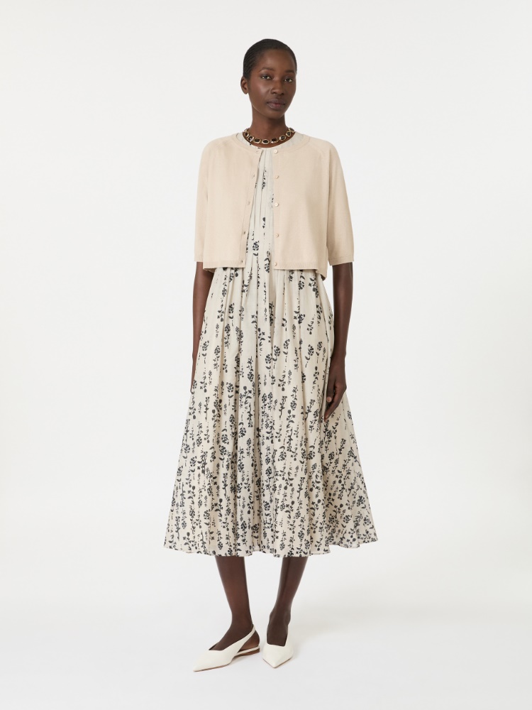 Cotton, silk and cashmere shrug - NATURAL