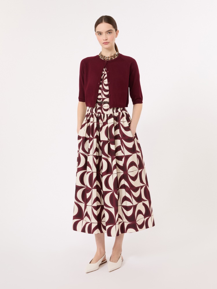Cotton, silk and cashmere shrug - DARK RED