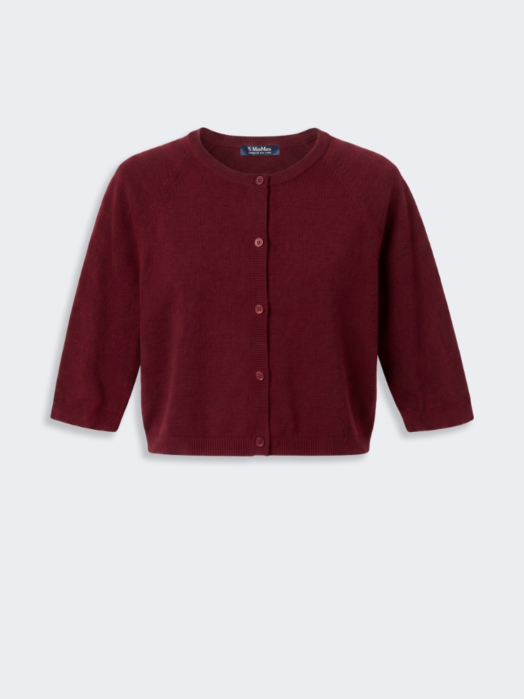 Cotton, silk and cashmere shrug - DARK RED