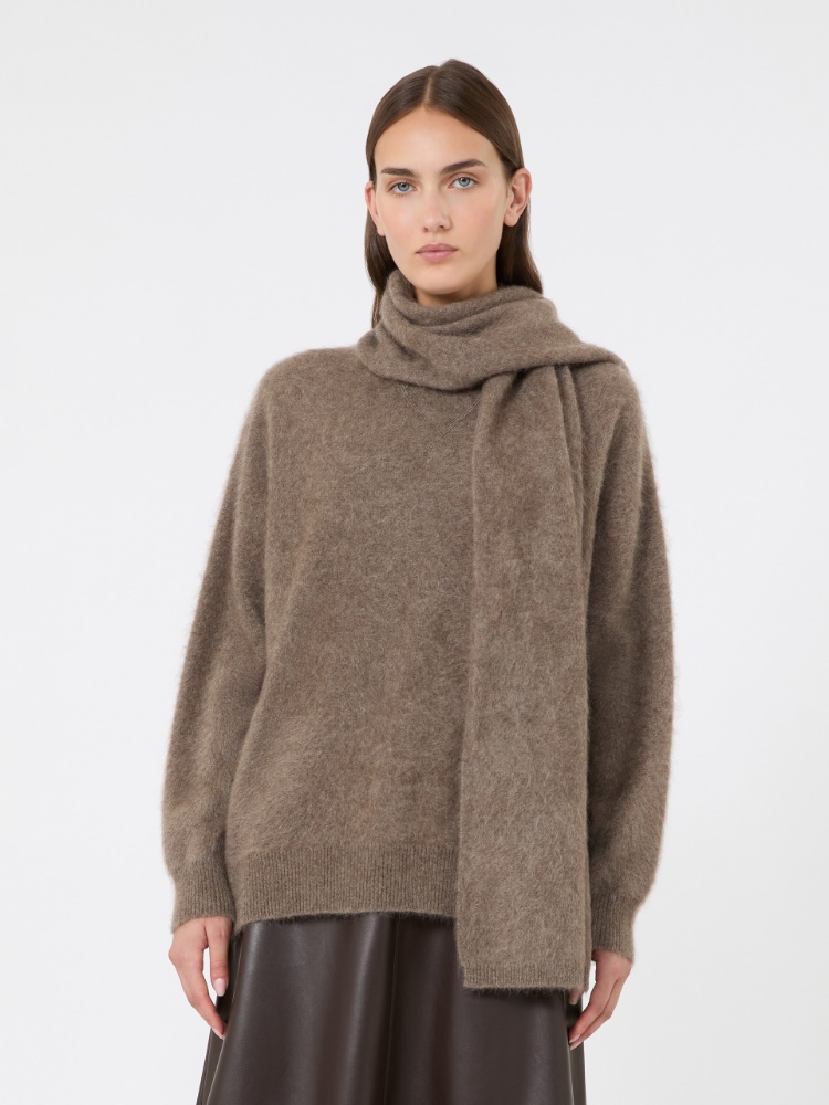 Yak yarn sweater with scarf detail - BEIGE - Max Mara - 2