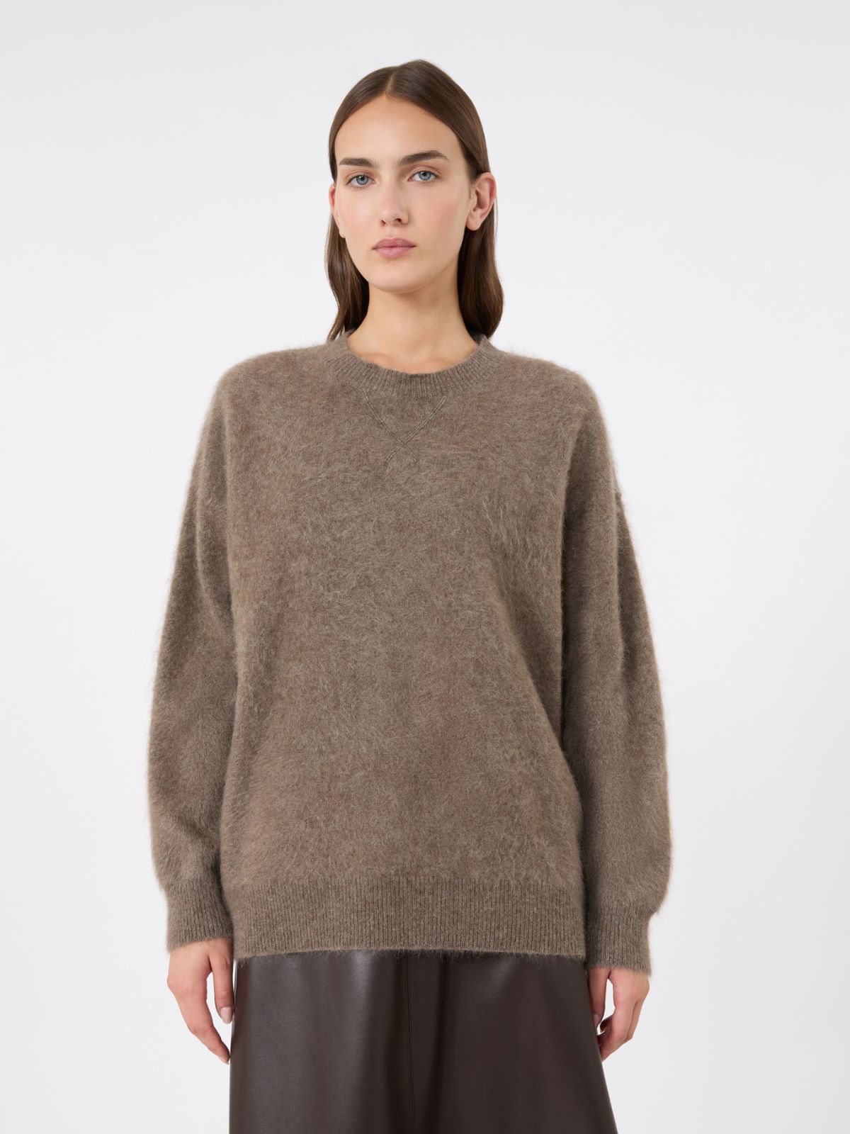 Yak yarn sweater with scarf detail - BEIGE - Max Mara - 4