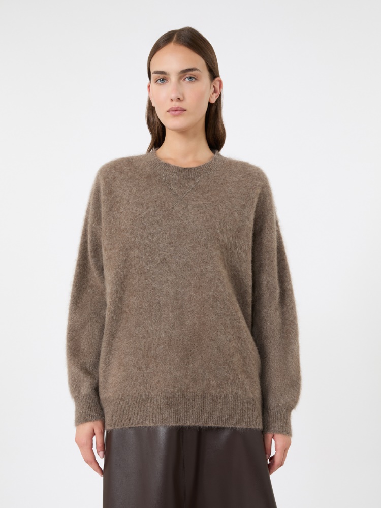 Yak yarn sweater with scarf detail - BEIGE - Max Mara - 4