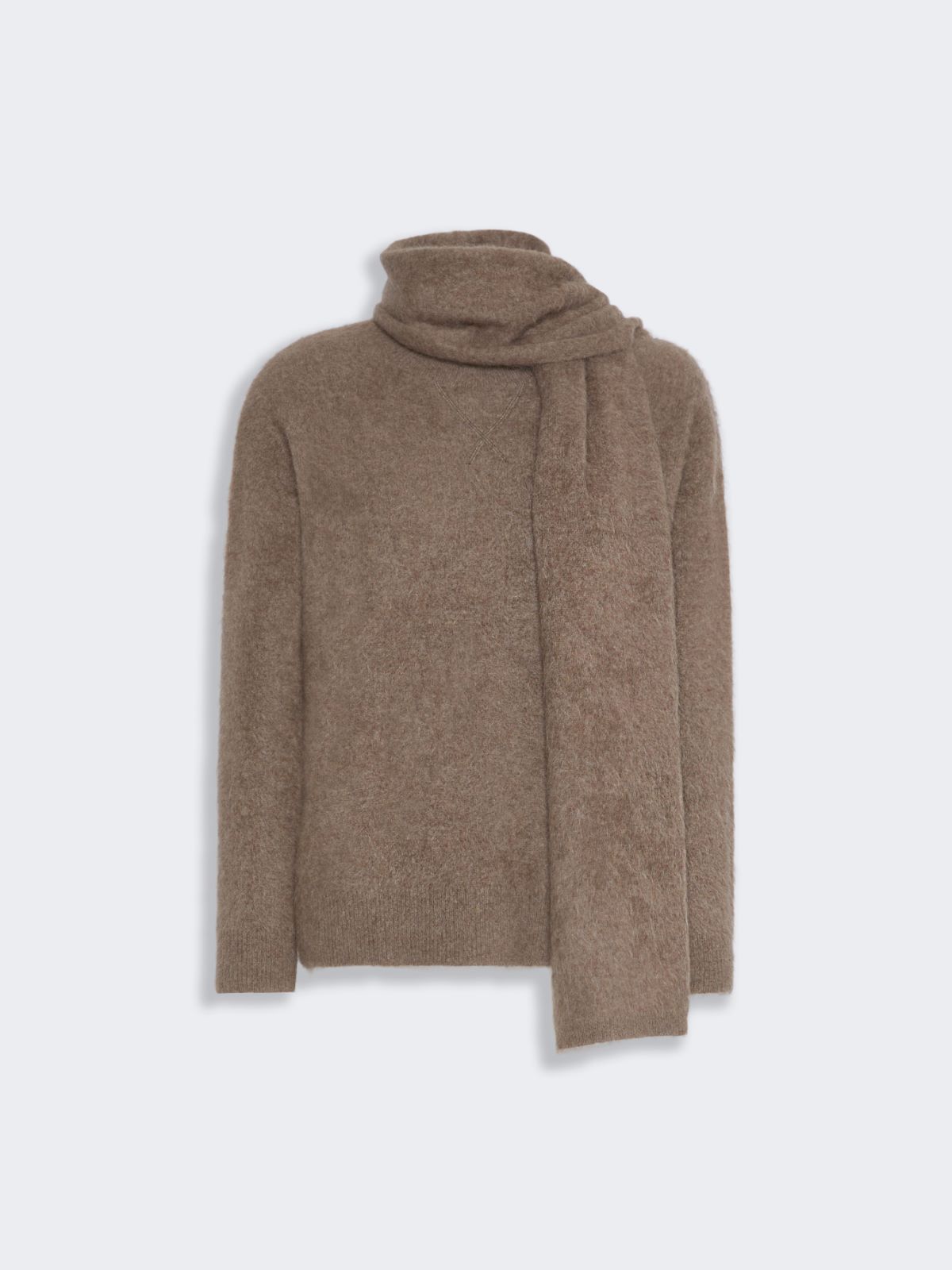 Yak yarn sweater with scarf detail - BEIGE - Max Mara - 5