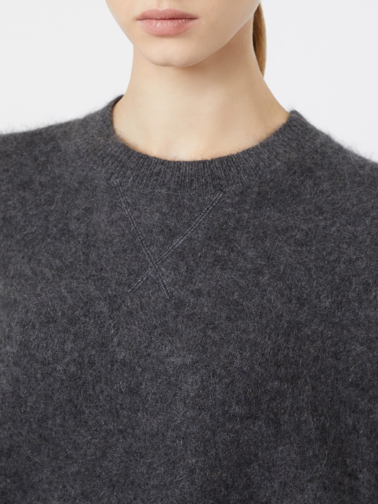 Yak yarn sweater with scarf detail - MEDIUM GREY - Max Mara - 4