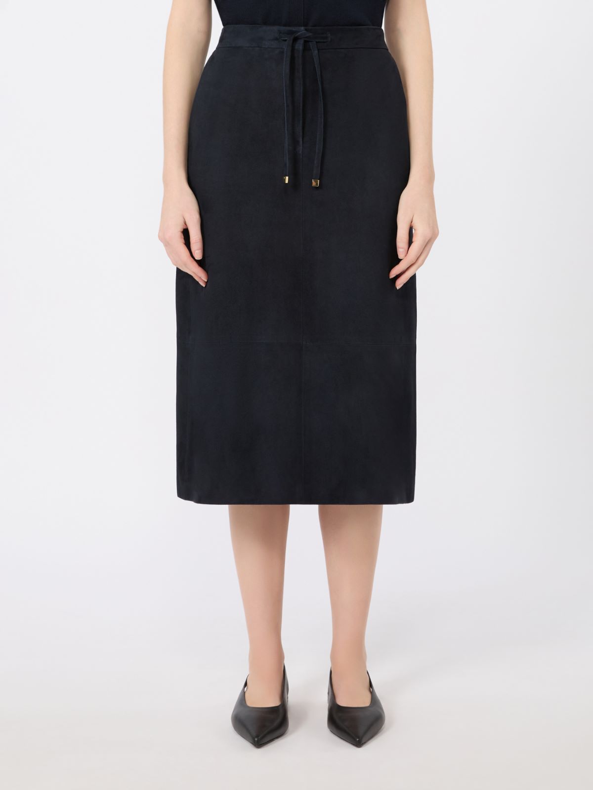 Suede midi skirt - MIDNIGHTBLUE - Max Mara - 2