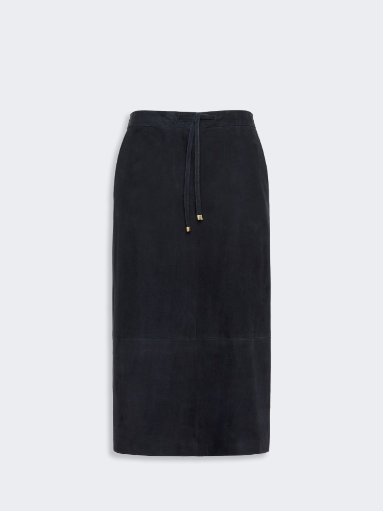 Suede midi skirt - MIDNIGHTBLUE - Max Mara - 4