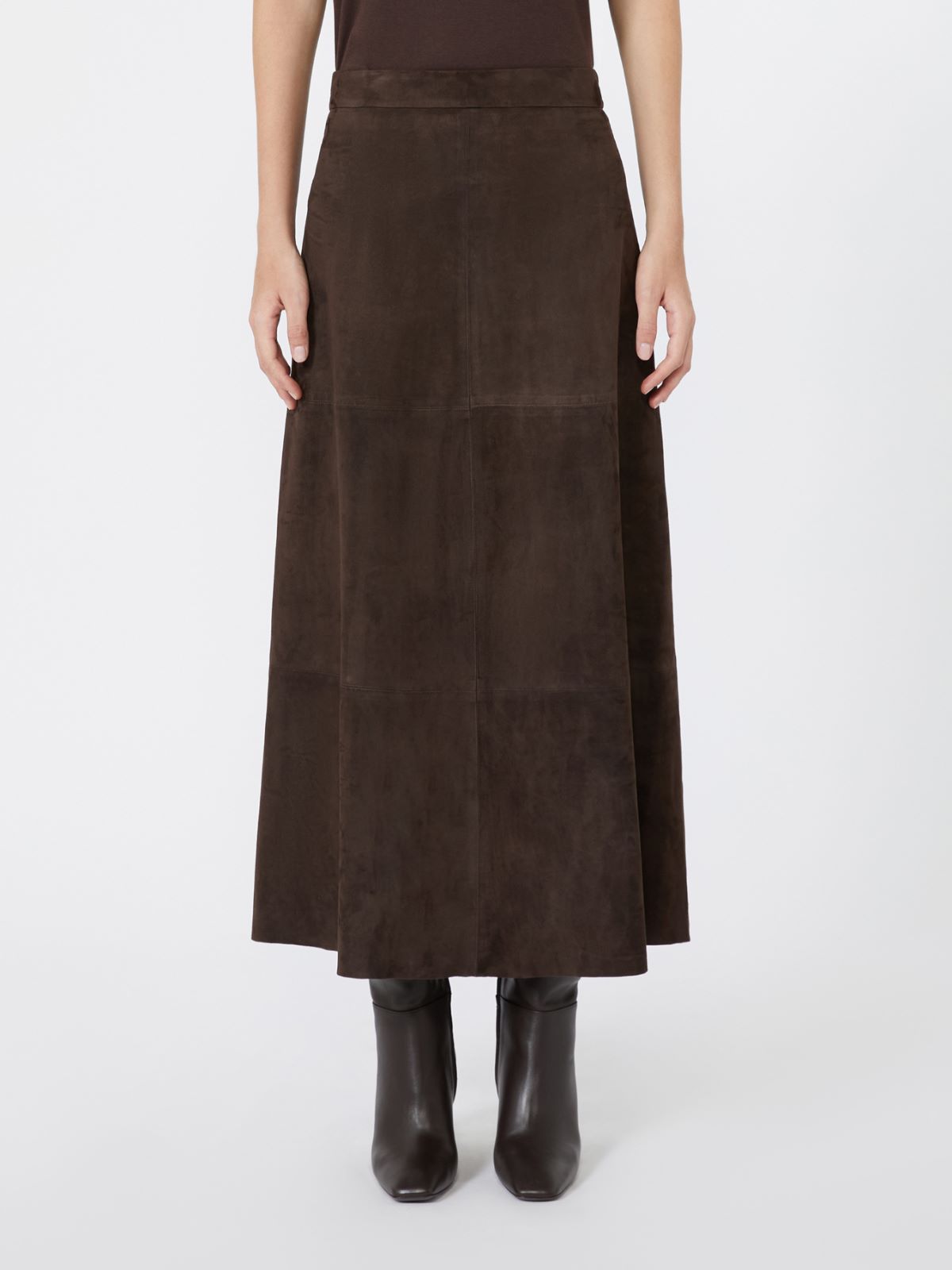 Flared suede skirt - BROWN - Max Mara - 2