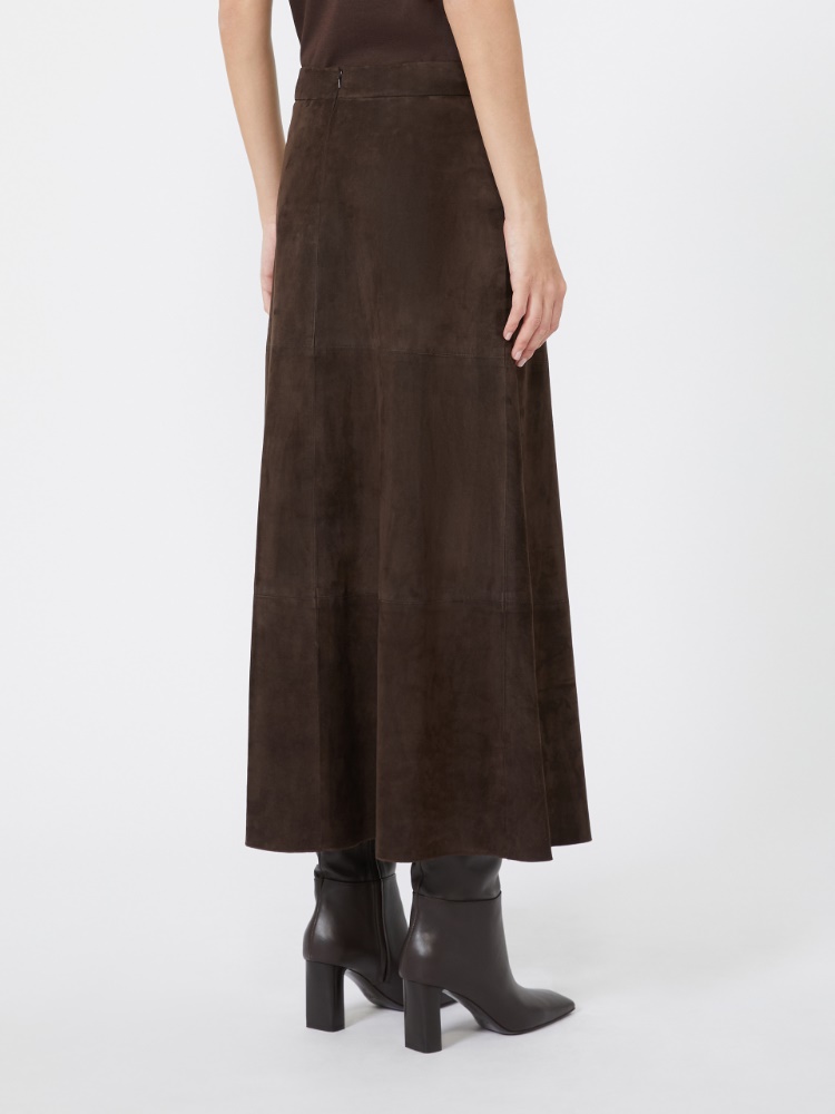 Flared suede skirt - BROWN - Max Mara - 3