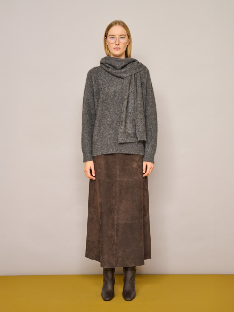 Flared suede skirt + BROWN - Max Mara