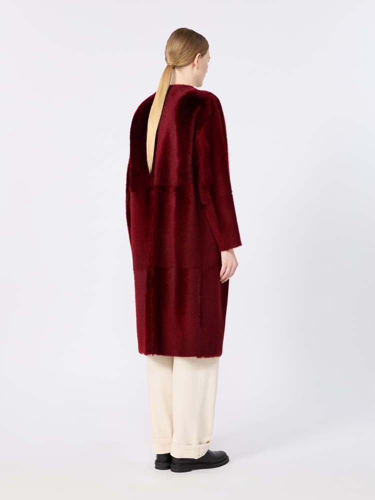 Sheepskin midi coat - BORDEAUX - Max Mara - 3