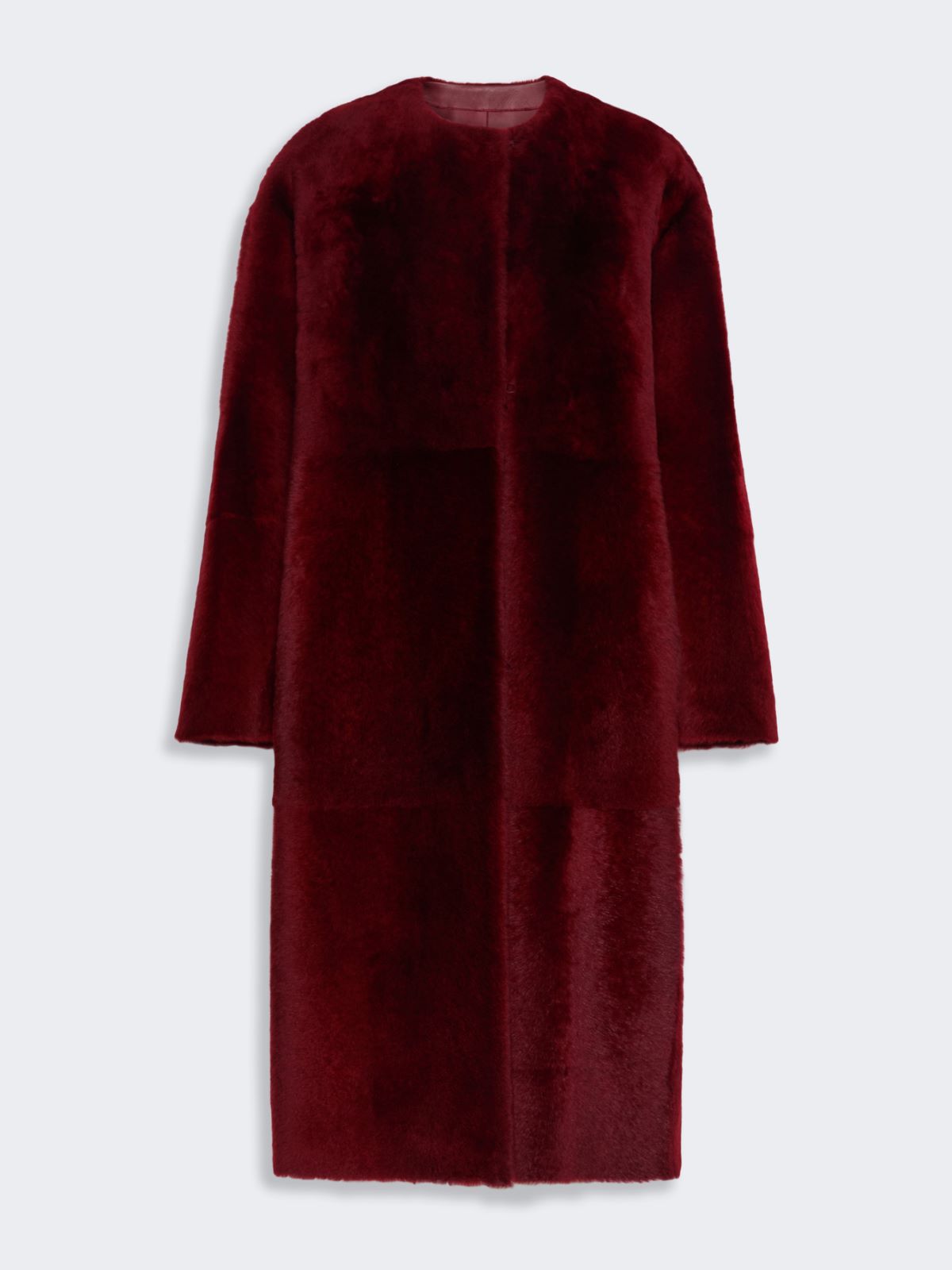 Sheepskin midi coat - BORDEAUX - Max Mara - 4