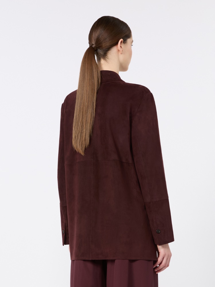 Suede jacket - DARK RED - 3