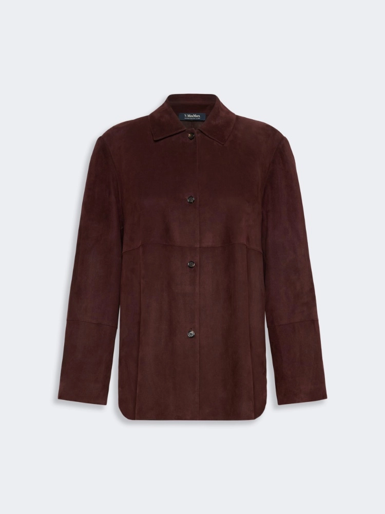 Jacke aus Wildleder - DUNKELROT - Max Mara - 4