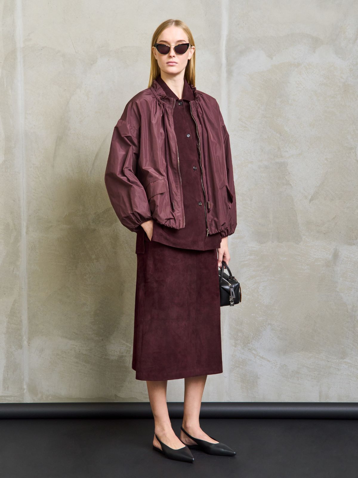 Suede jacket + DARK RED - Max Mara