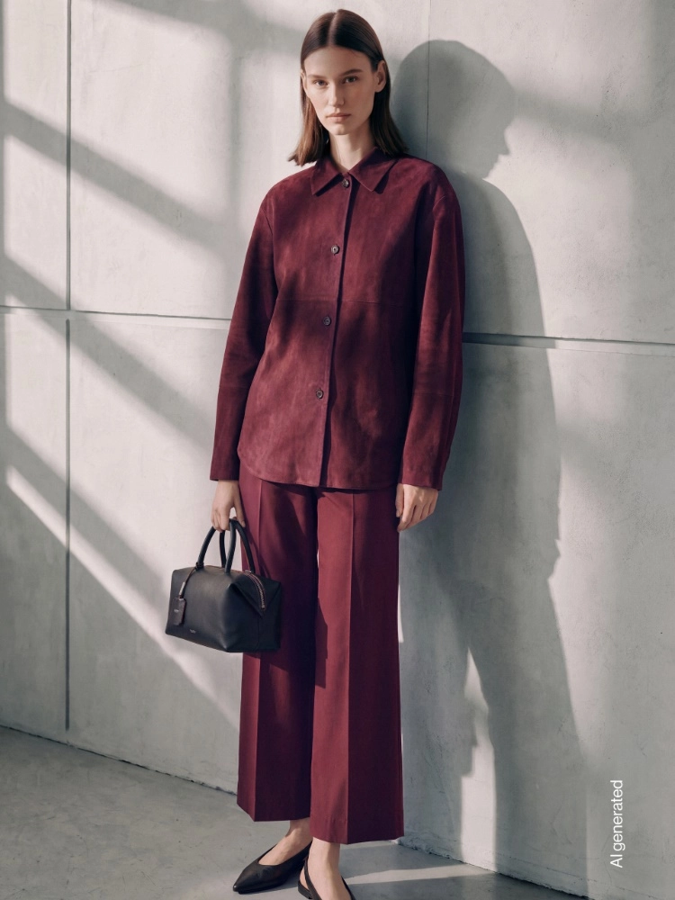 Jacke aus Wildleder + DUNKELROT - Max Mara