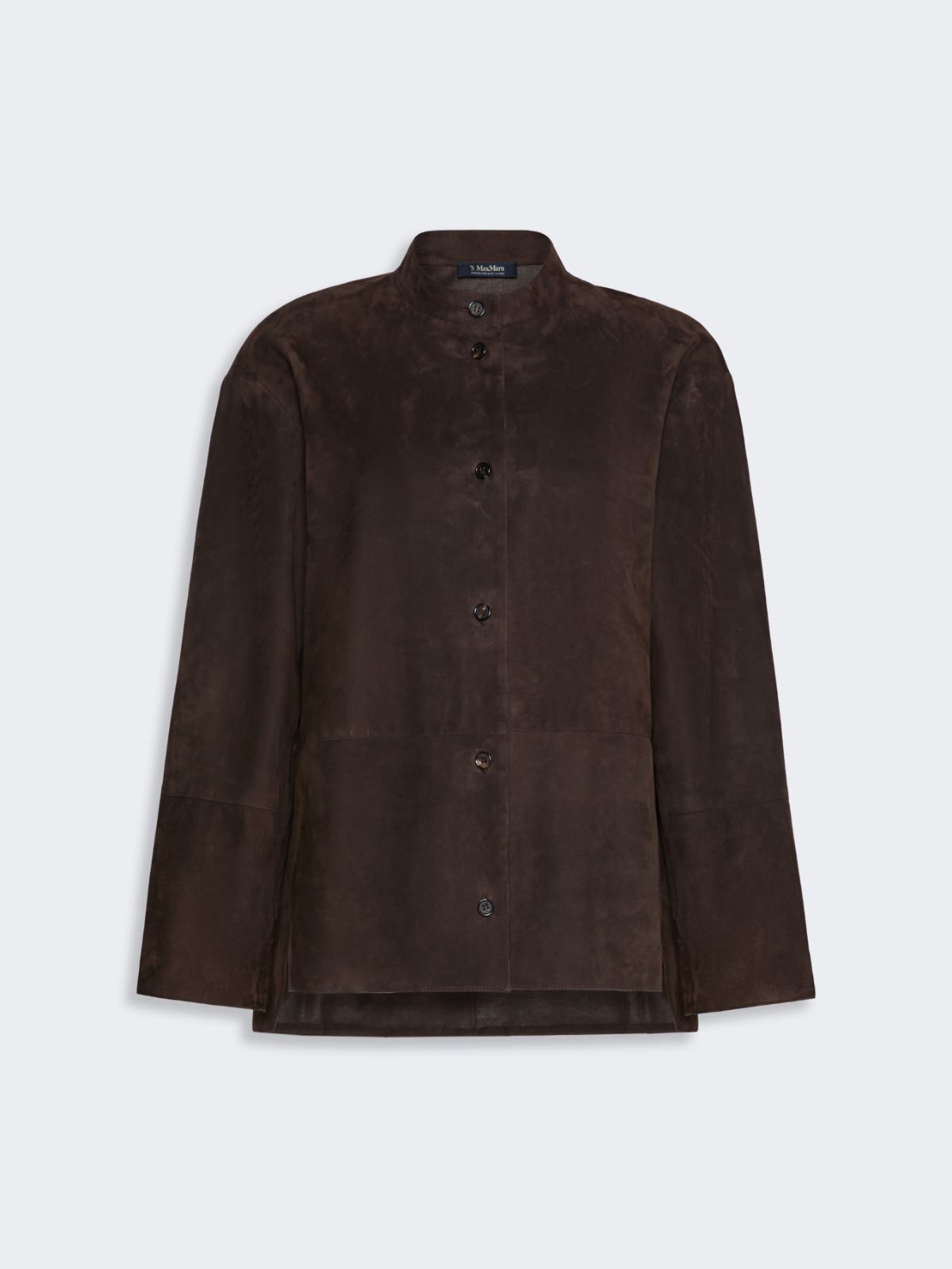 Suede Mandarin-neck jacket - BROWN - Max Mara - 5