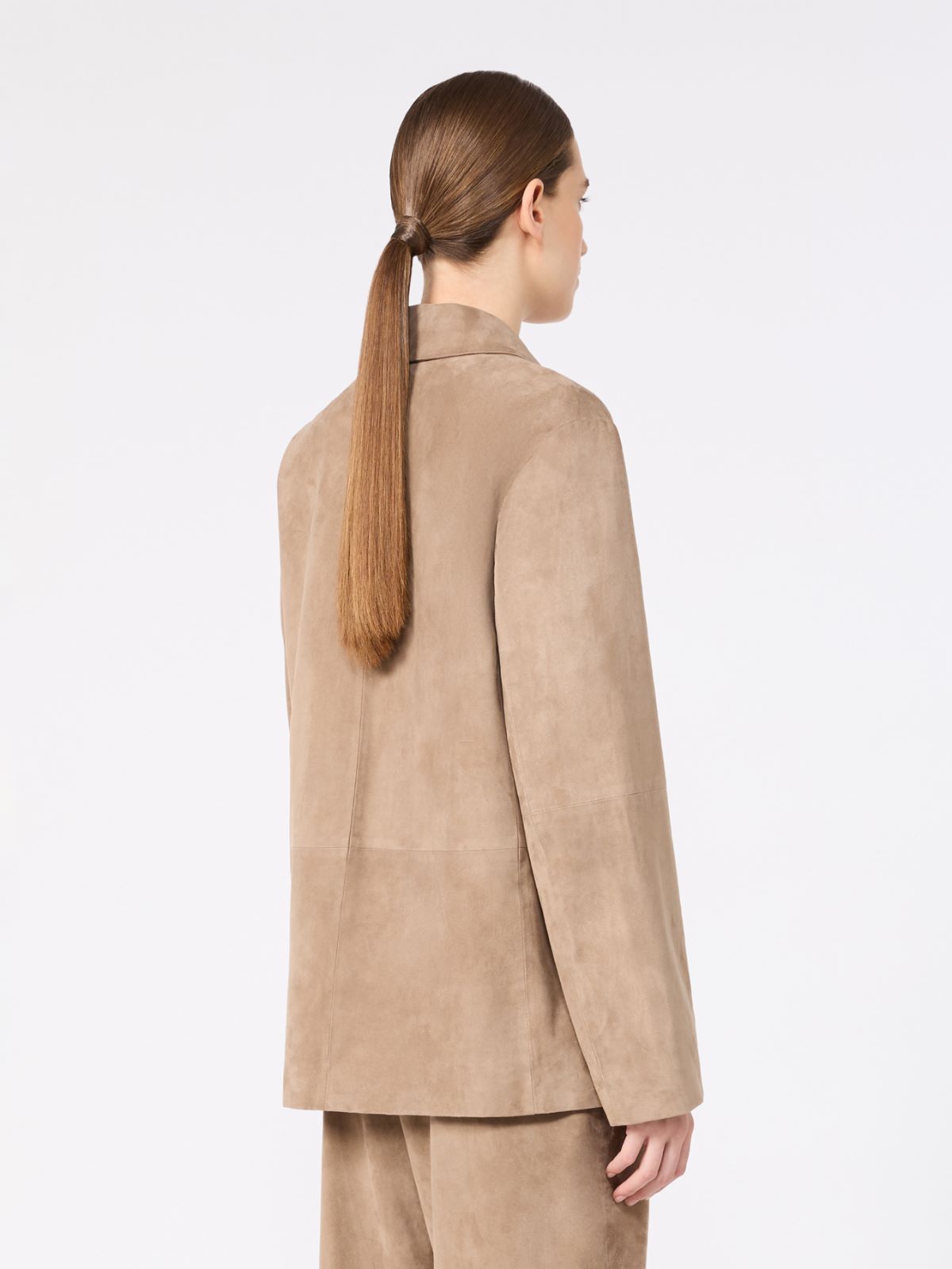 Single-breasted suede jacket - NATURAL - Max Mara - 3