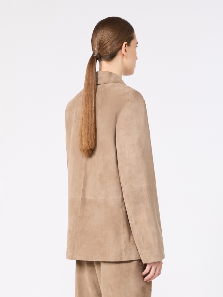 Single-breasted suede jacket - NATURAL - Max Mara - 3