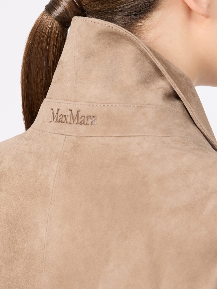 Single-breasted suede jacket - NATURAL - Max Mara - 4