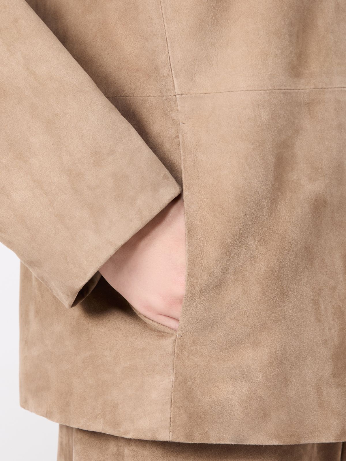 Single-breasted suede jacket - NATURAL - Max Mara - 5