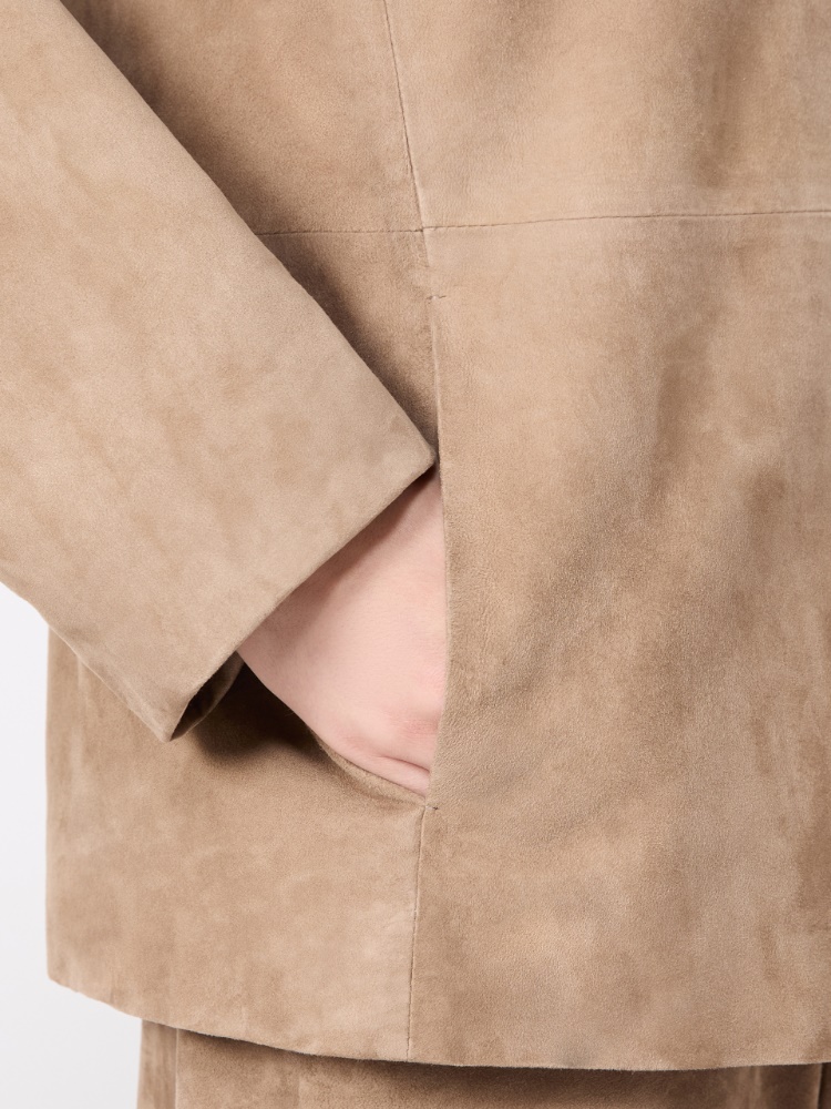 Single-breasted suede jacket - NATURAL - Max Mara - 5