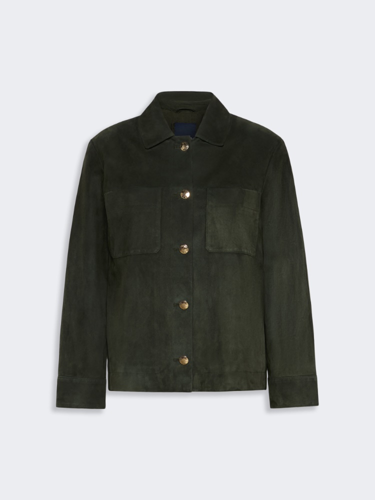 Suede shirt jacket - GREEN - 6